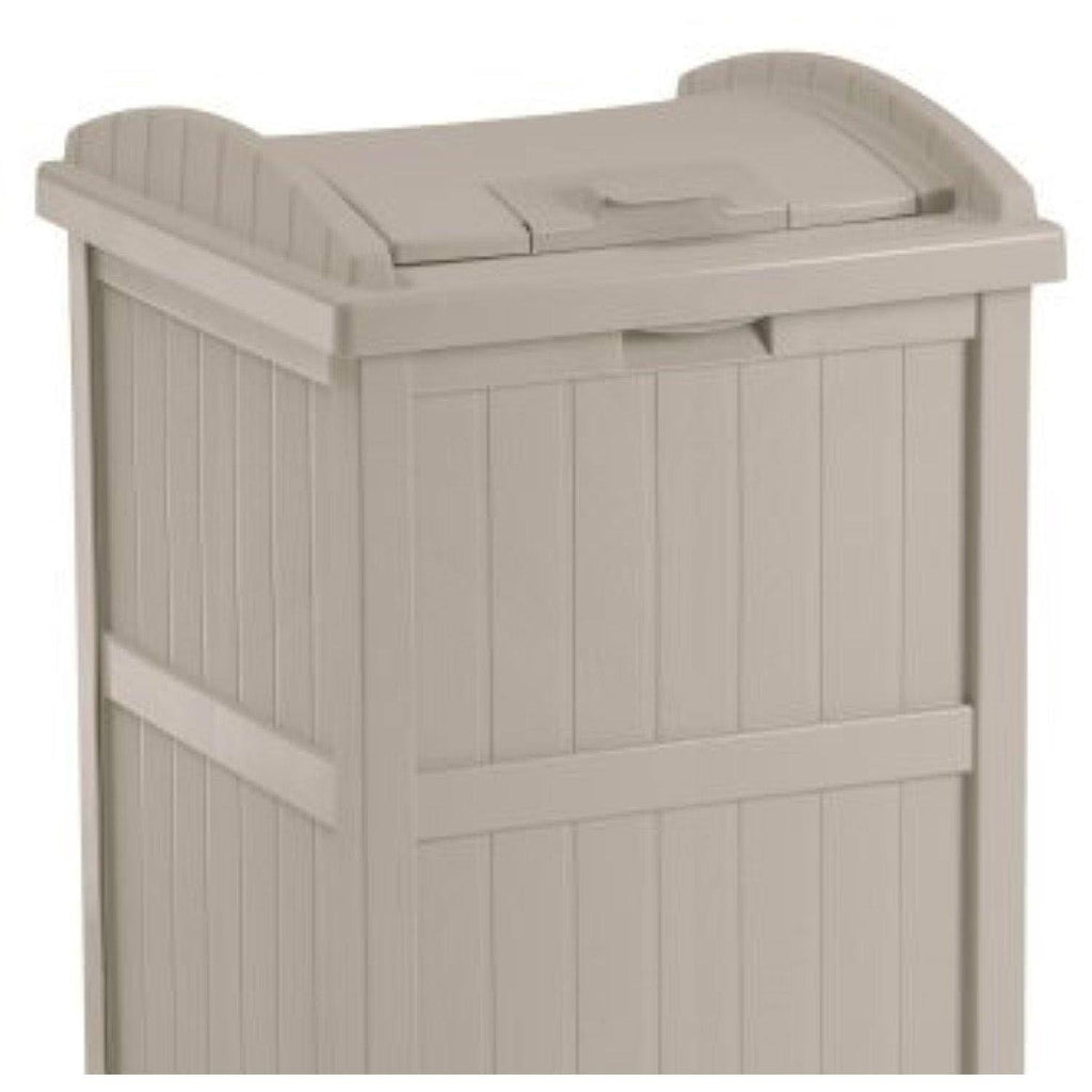 33 Gallon Beige and Brown 2 Pack Garbage Container L6581