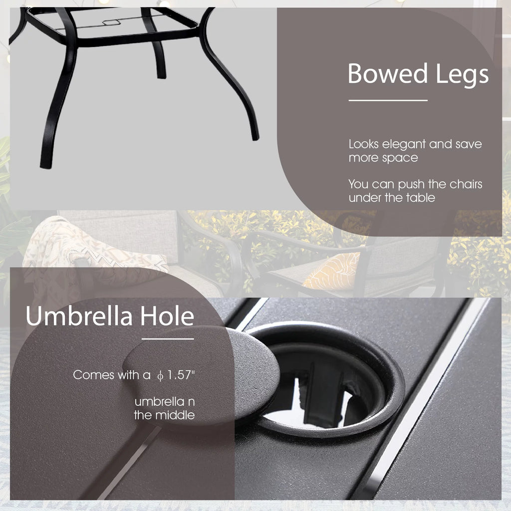 6-Piece Outdoor Patio Dining Set with 9 ft Umbrella H67736