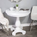 White Pedestal End Table H50039