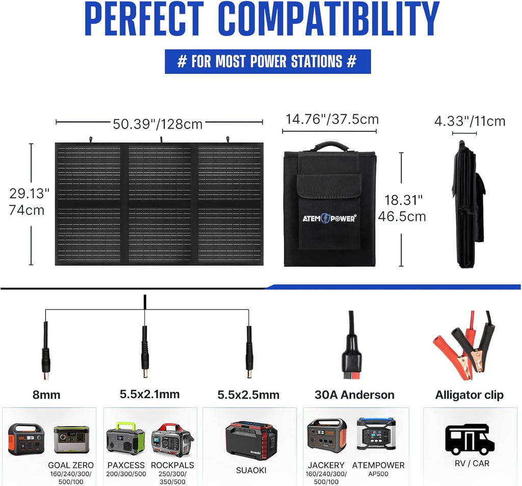 120W Portable Foldable Solar Panel with 20A MPPT Charger Controller C38008