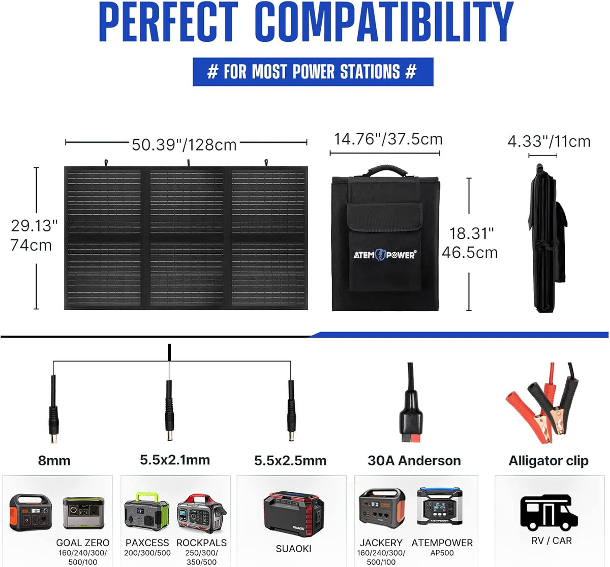 120W Portable Foldable Solar Panel with 20A MPPT Charger Controller C38008