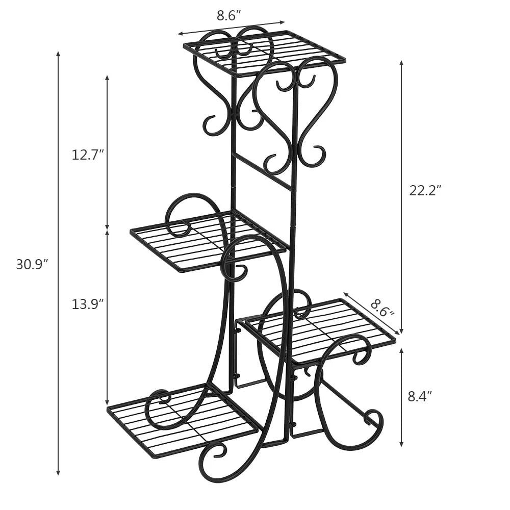 4-Layer Square Metal Plant Stand R940661
