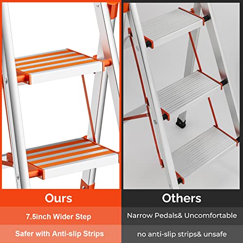 5 Step Aluminum Folding Step Ladder with Handgrip G863