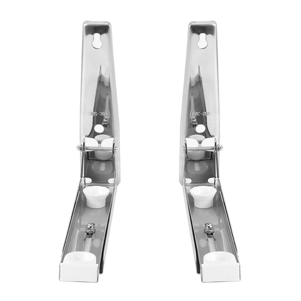 Adjustable 304 Stainless Steel Folding Wall-Mounted Microwave Oven Holder Bracket Shelf T205312