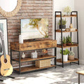 47 Inches Vintage Brown TV Stand with Drawers Q185388