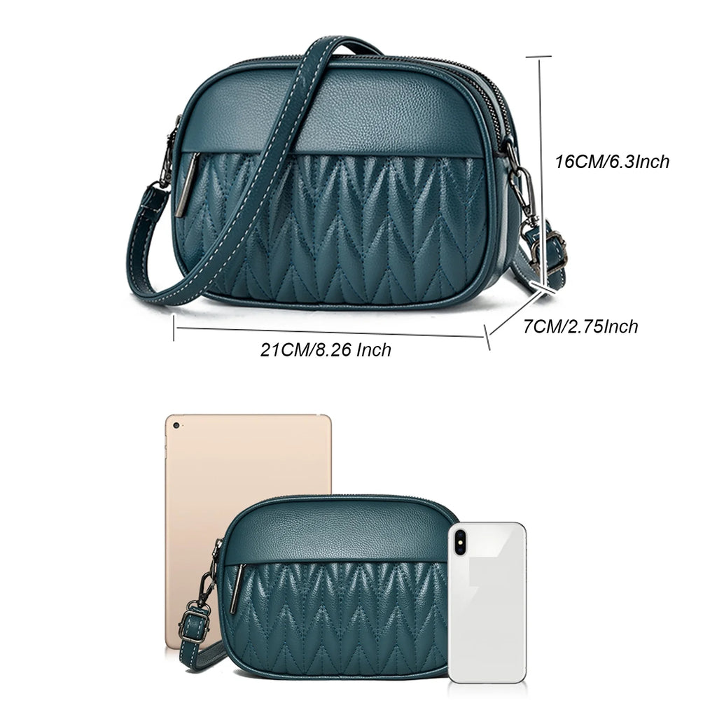 Leather Crossbody Bag with Adjustable Strap D8303