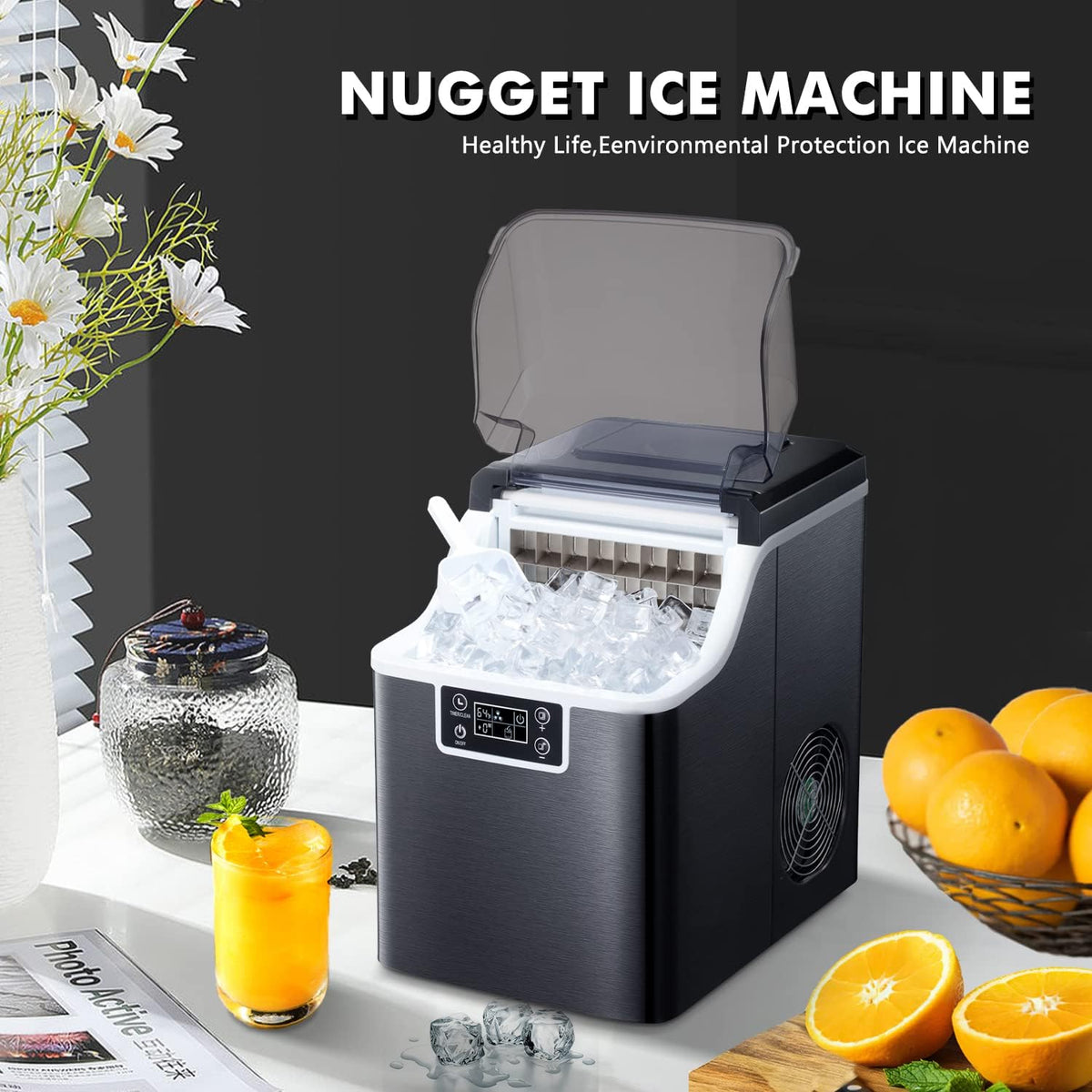 Black Countertop Ice Maker 45 Lbs/Day C7825