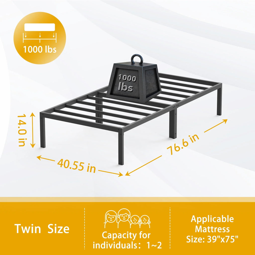 Queen Size Black Metal Platform Bed Frame K202195
