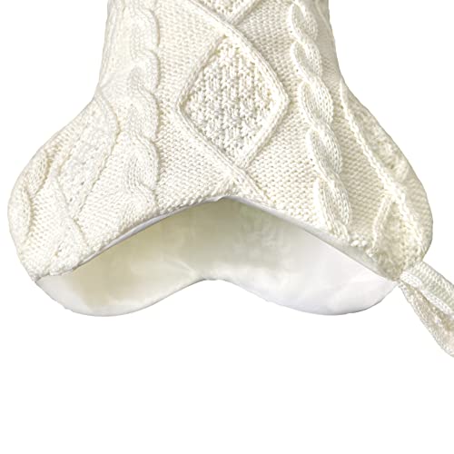 Knit White Bone Shape Dog Christmas Stocking B300556