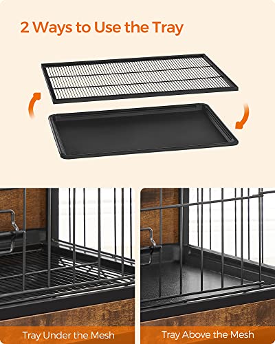 38.6" Heavy-Duty Dog Crate Furniture with Removable Tray I440973