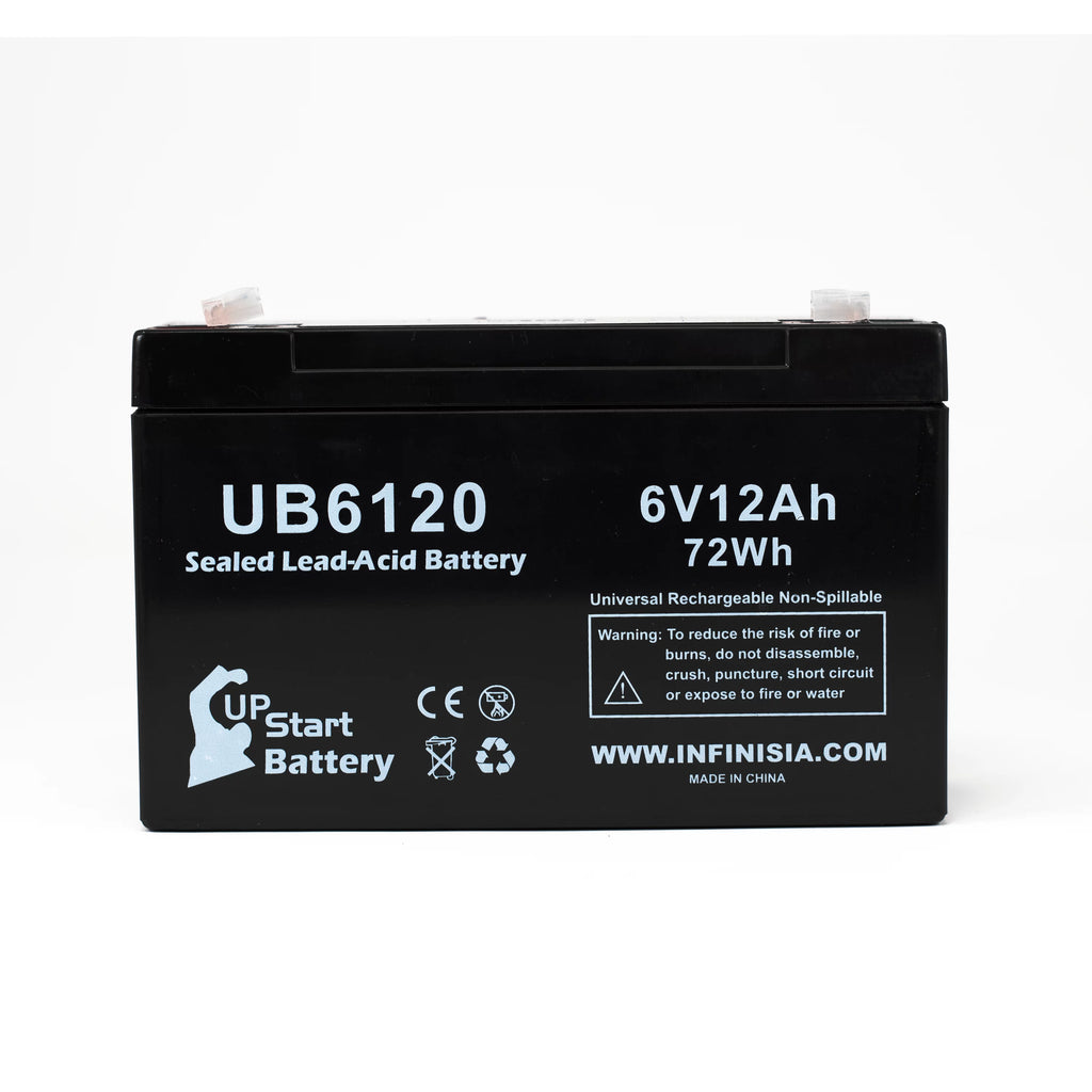 6V 12Ah Sealed Lead Acid Battery with F1 to F2 Terminal Adapters R5561