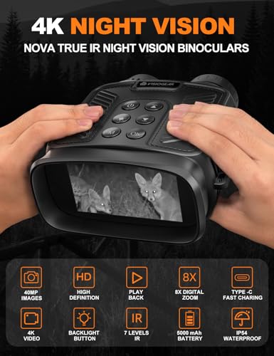 Black 4K Night Vision Binoculars E2726