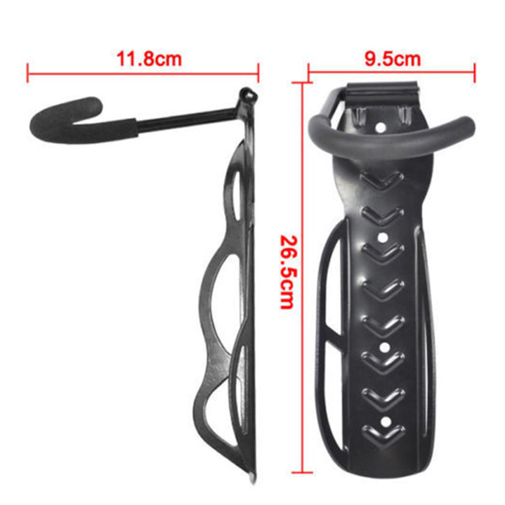 2pcs Black Heavy Duty Bike Wall Mounted Hooks I36461