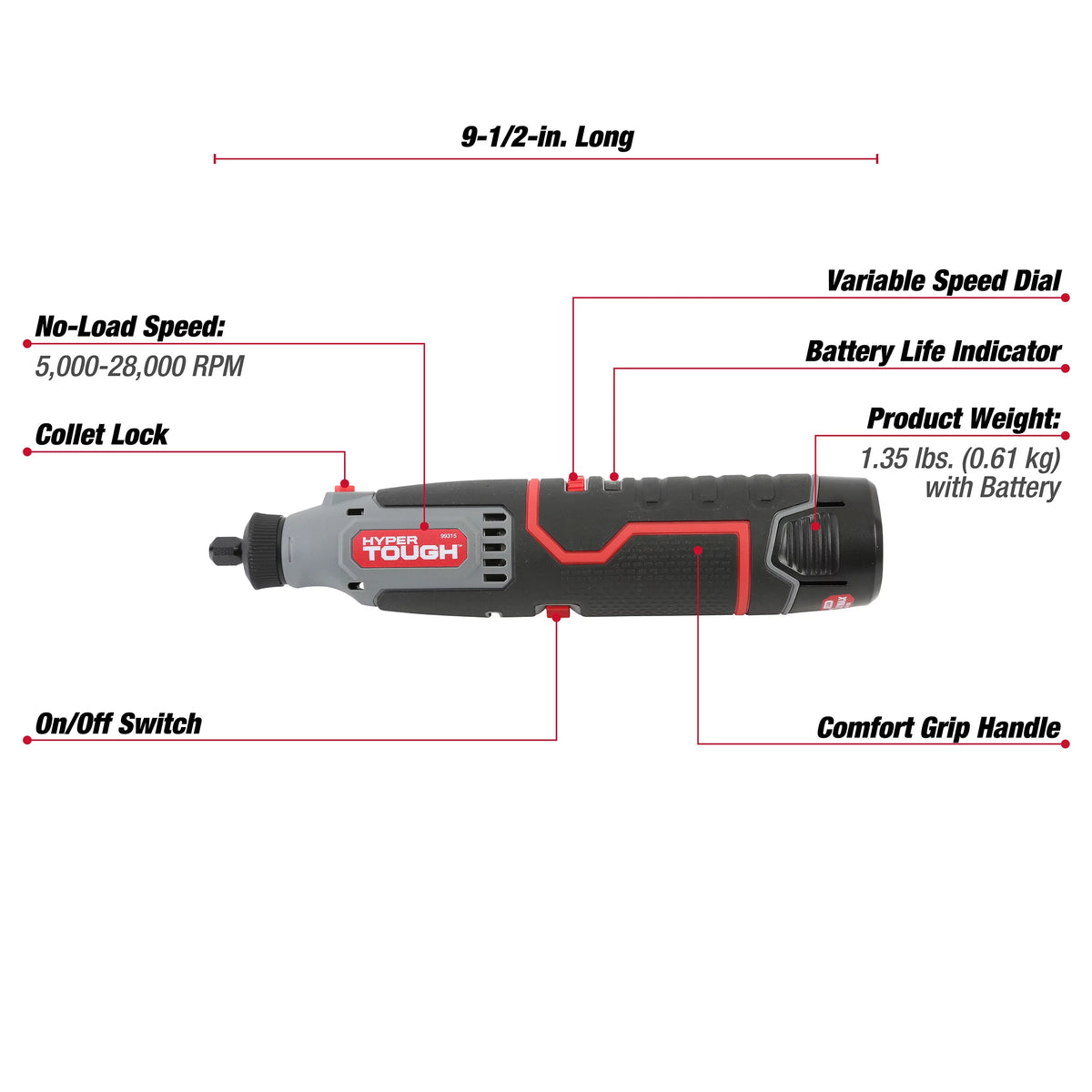 12V Max Lithium-Ion Cordless Rotary Tool with 1.5Ah Battery and Charger D515