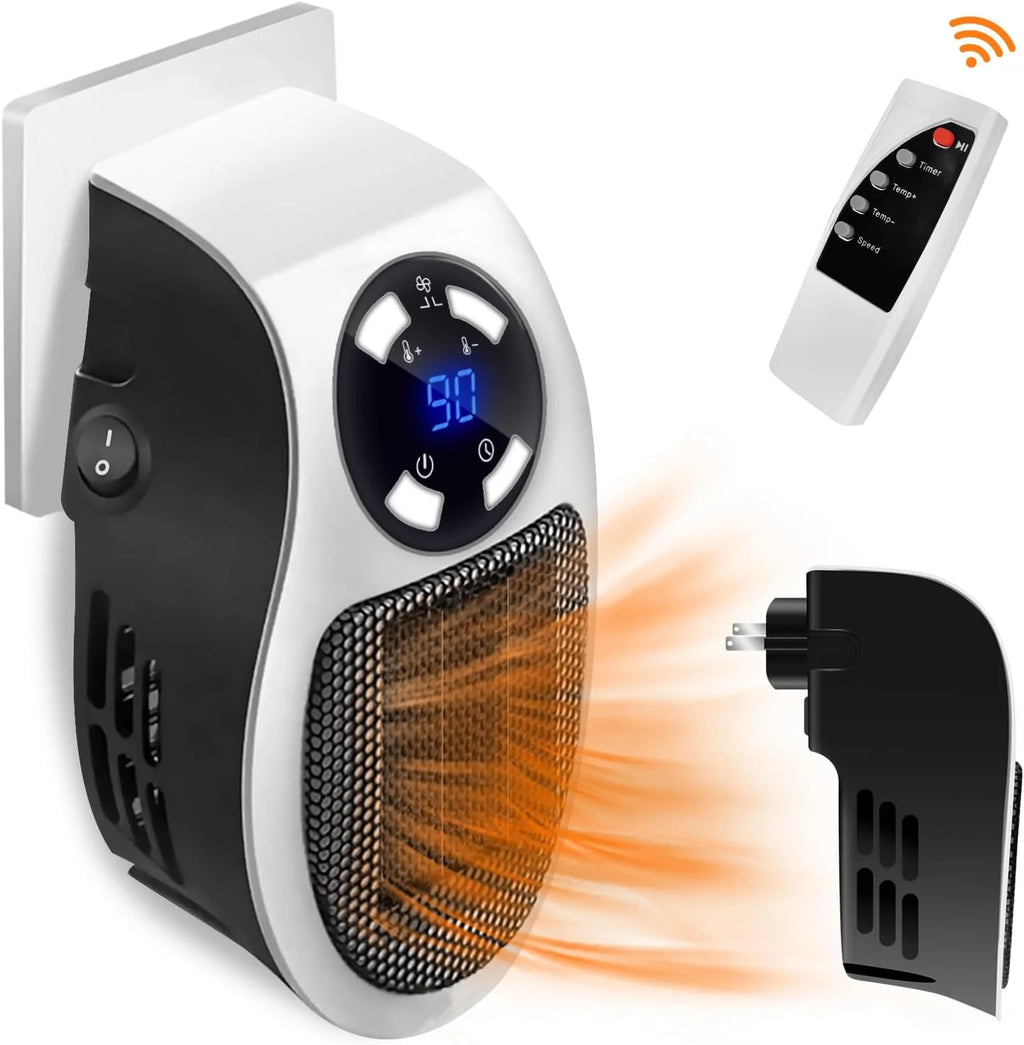 500W/800W Portable Electric Small Space Heater with Adjustable Thermostat and Timer K41704