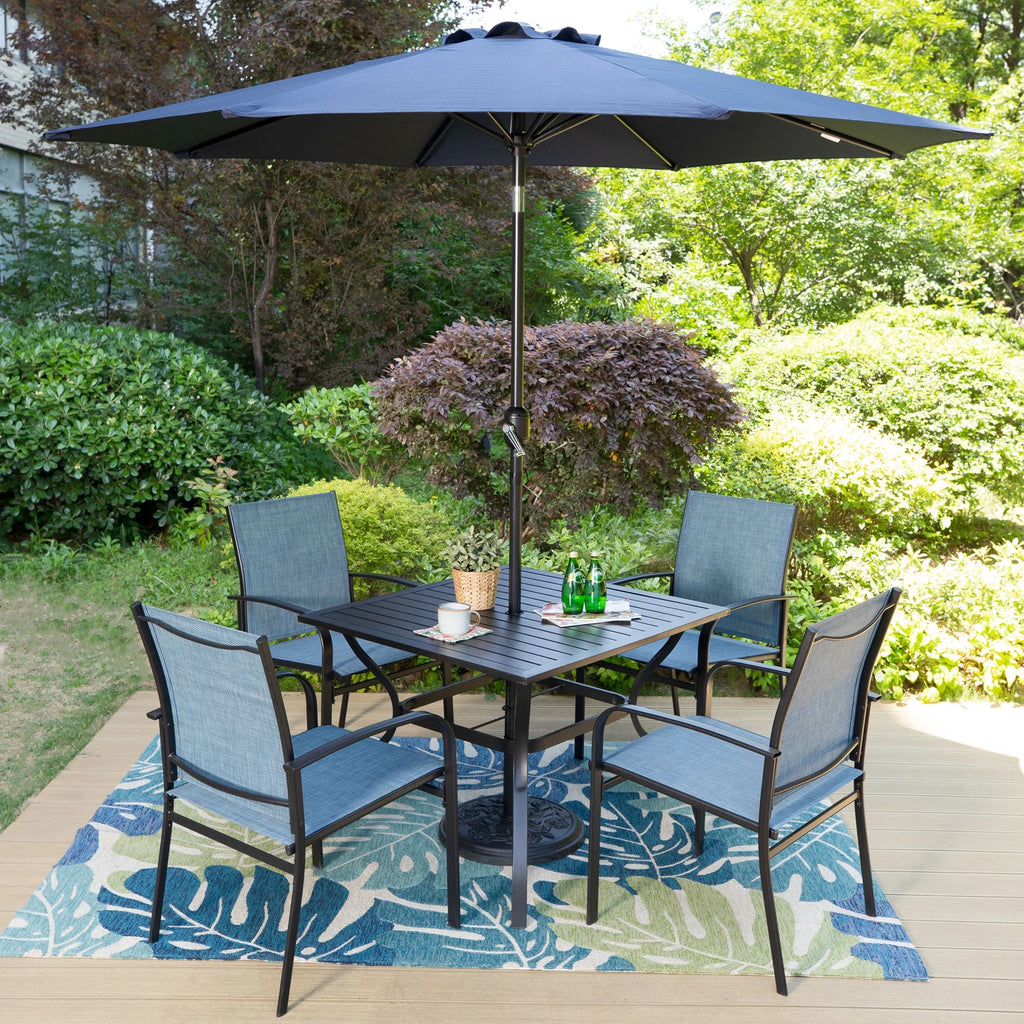 6-Piece Outdoor Patio Dining Set with 9 ft Umbrella H67736