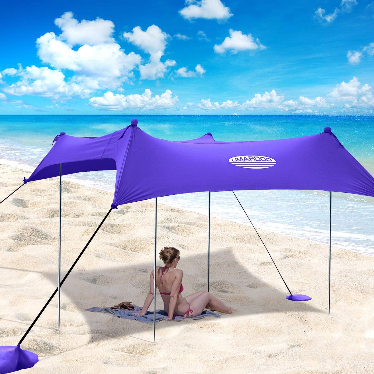 Blue 7X7 FT Pop Up Beach Tent with Carrying Bag J9646