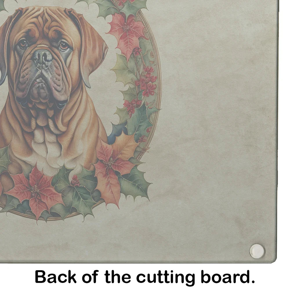 Christmas Flowers Glass Cutting Board 12 in x 15 in Q29138