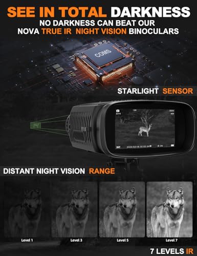 Black 4K Night Vision Binoculars E2726
