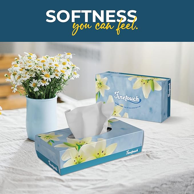 Soft 2 Ply Facial Tissues 130 Count Pack of 6 W612
