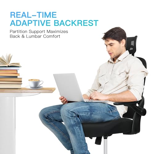Black Ergonomic Mesh Office Chair with Lumbar Support T554595