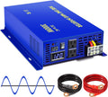 3000W Pure Sine Wave Power Inverter 12v to 110v 120v DC to AC with 2 USA Outlets 2 Battery Cables O79864