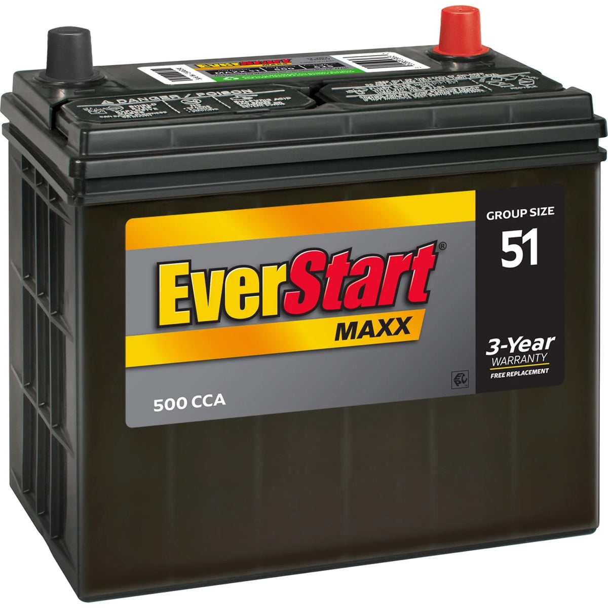Lead Acid Automotive Battery Group Size 51 12 Volt 500 CCA X426302