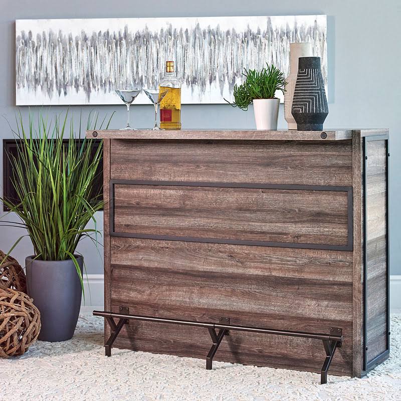 Aged Oak 5-Shelf Bar Unit C30629