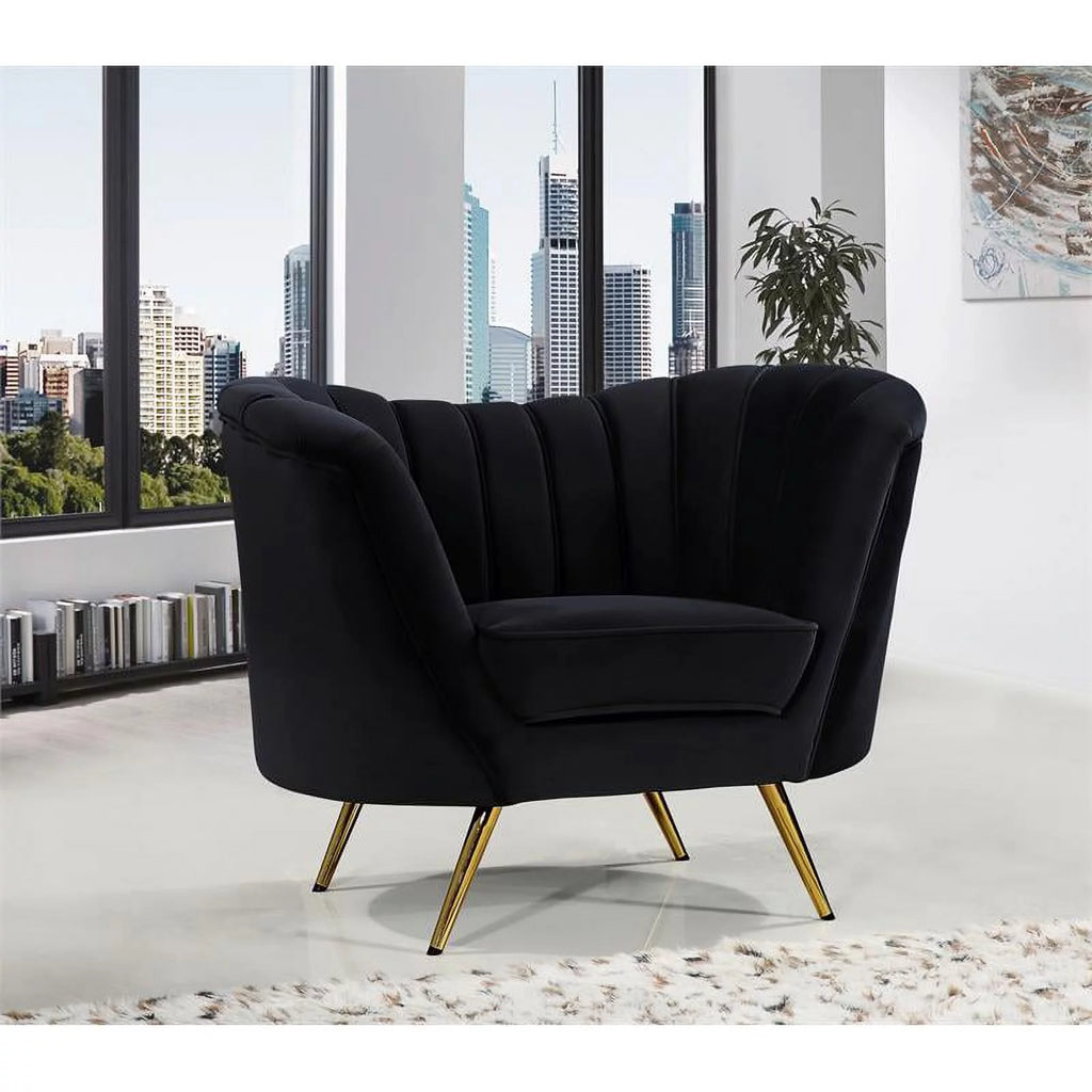 3-Piece Velvet Accent Chair Chaise & Loveseat E464682