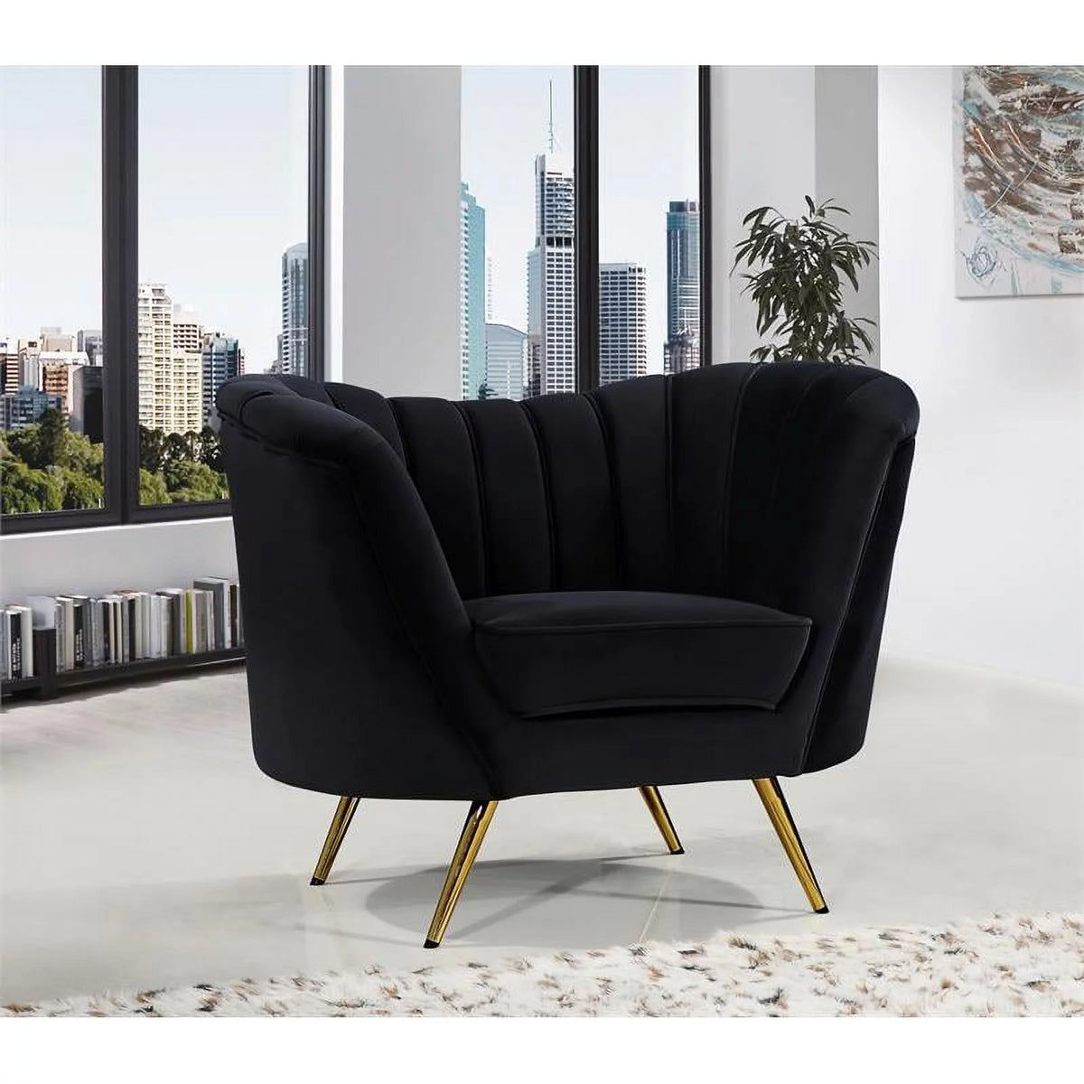 3-Piece Velvet Accent Chair Chaise & Loveseat E464682
