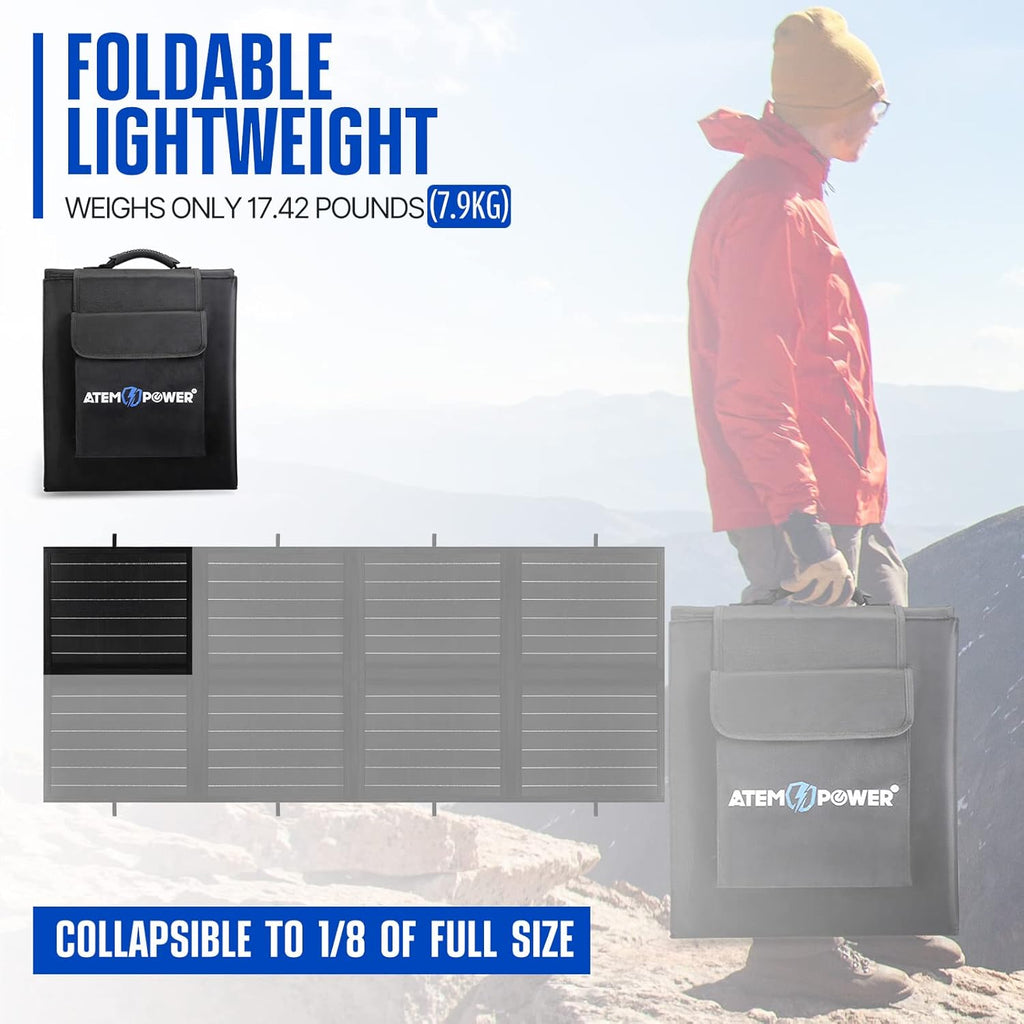 120W Portable Foldable Solar Panel with 20A MPPT Charger Controller C38008