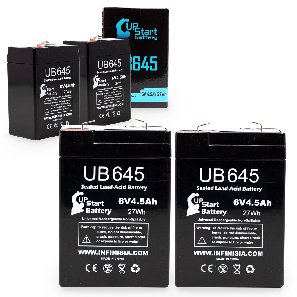 6V 4.5Ah Sealed Lead Acid Battery 4x Pack with Terminal Adapters W25329