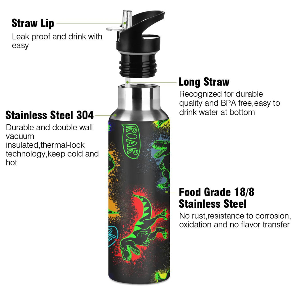 Stainless Steel Insulated Water Bottle with Straw Lid P20371