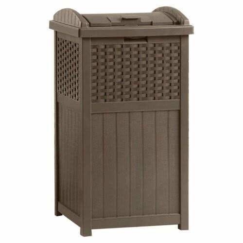 33 Gallon Beige and Brown 2 Pack Garbage Container L6581