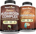 120 Cap Mushroom Complex 2600mg & 90 Cap Magnesium 2207mg Bundle J550
