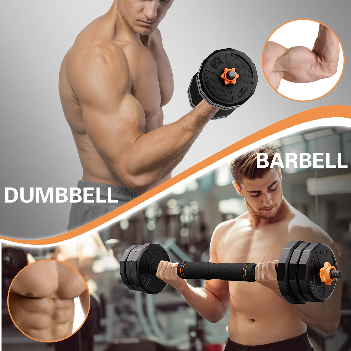 44lb 6-in-1 Adjustable Dumbbells Set with Connector N923