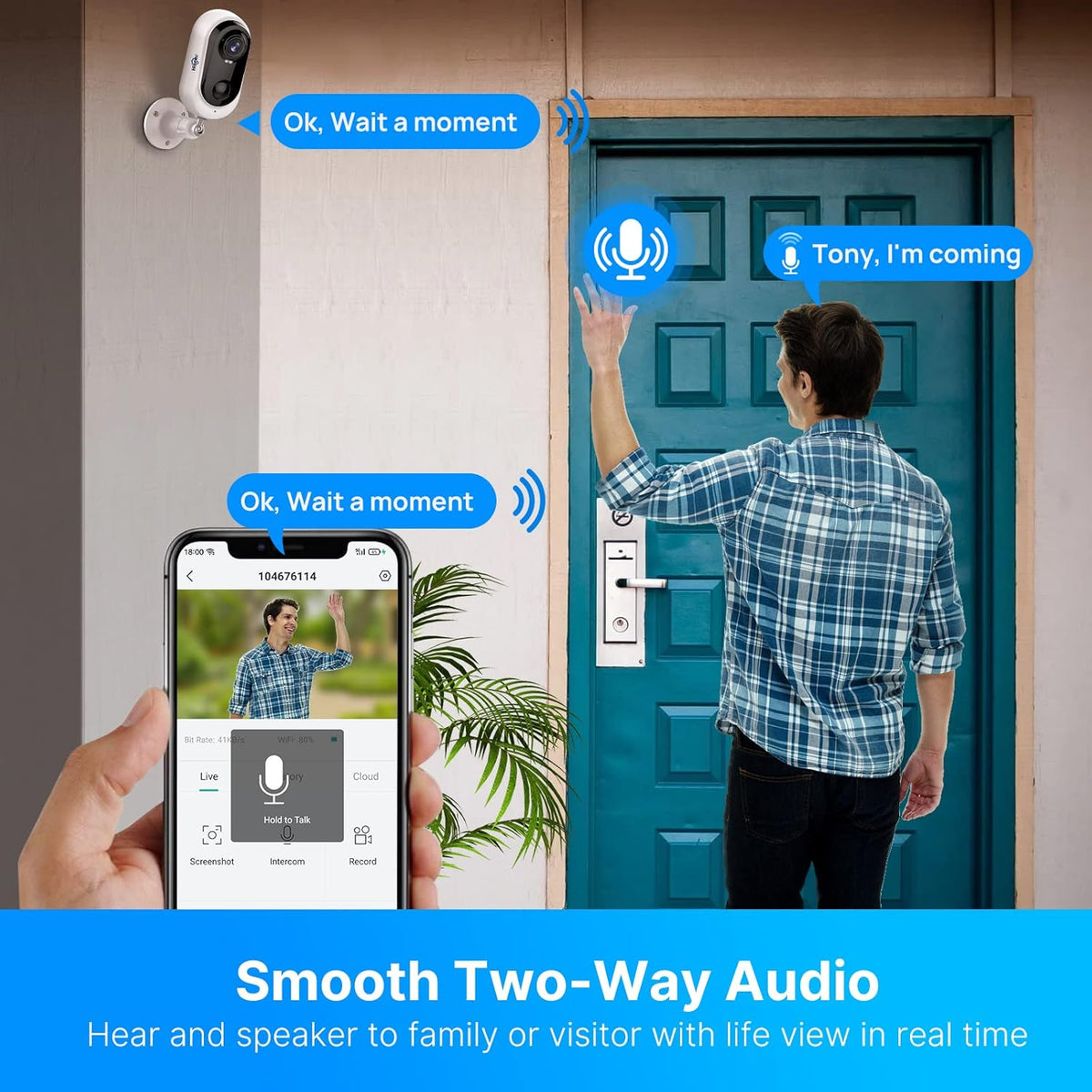 Wi-Fi Camera Outdoor Waterproof 2-Way Audio S4156