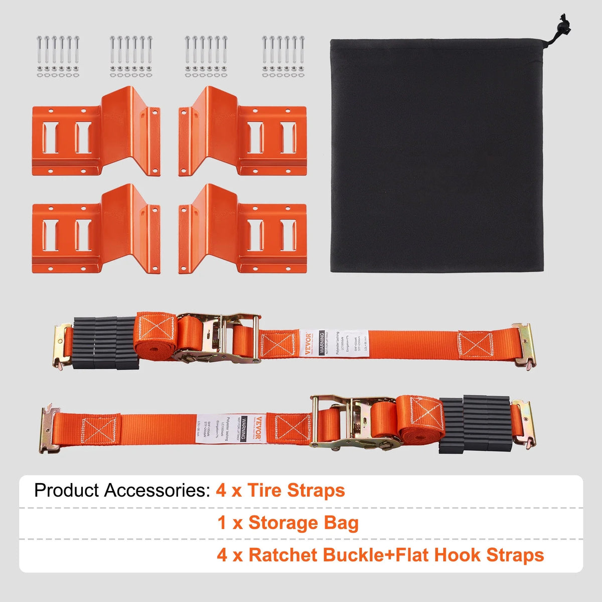 Wheel Chock Tire Down Strap Kit 4-Pack P804219