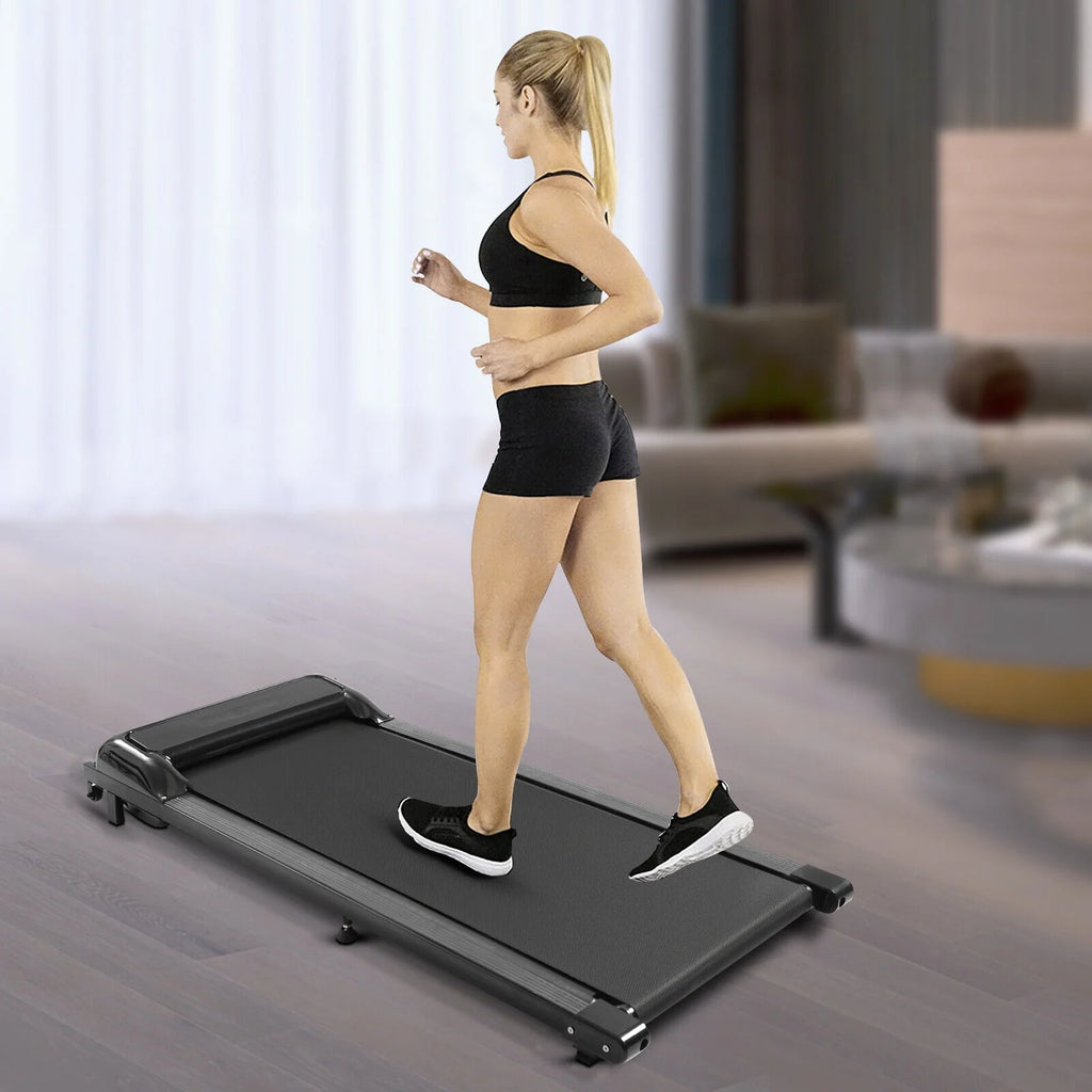 Folding Treadmill Under Desk Electric Walking Pad with Remote Black V565867