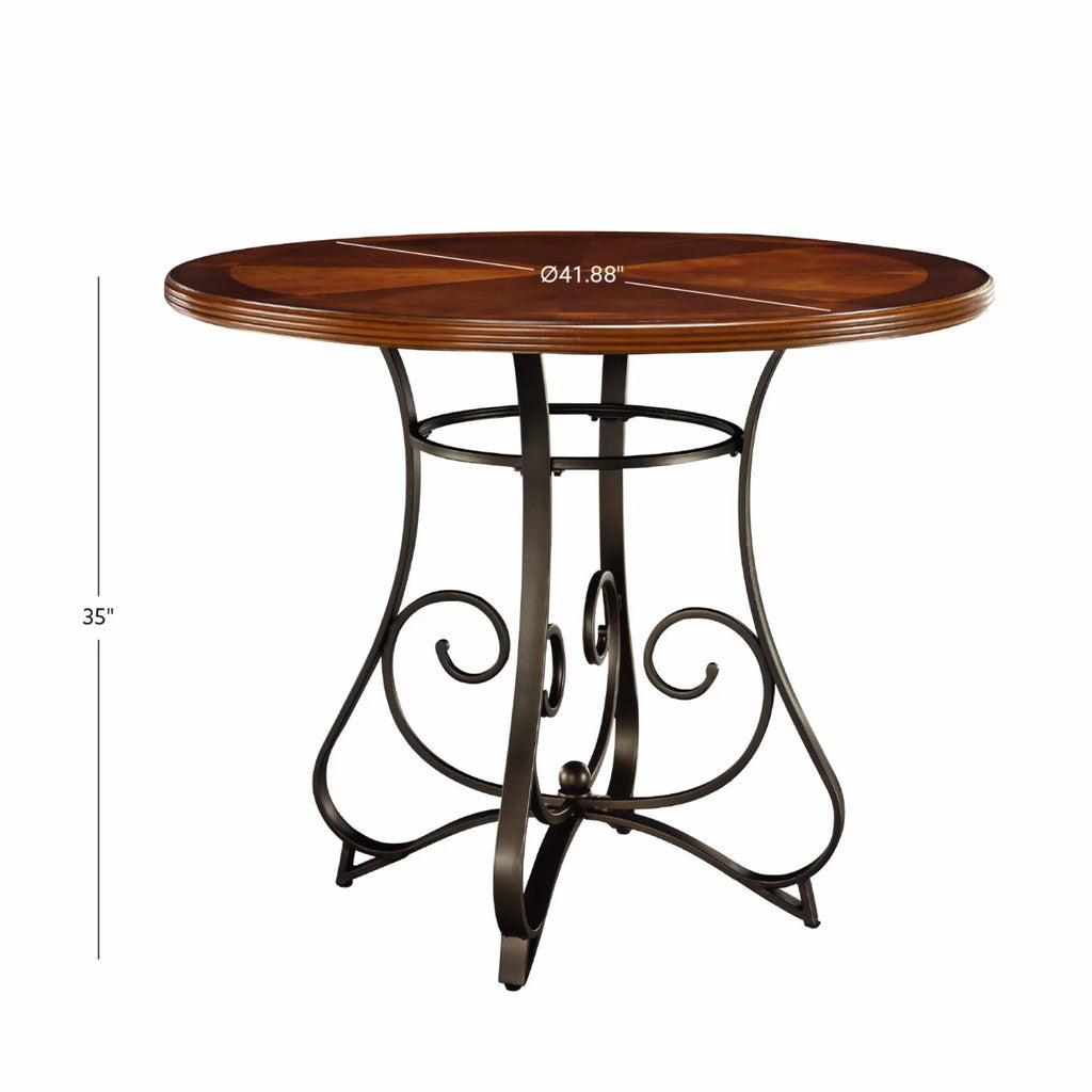 42" Wood and Metal Dining Table D62307