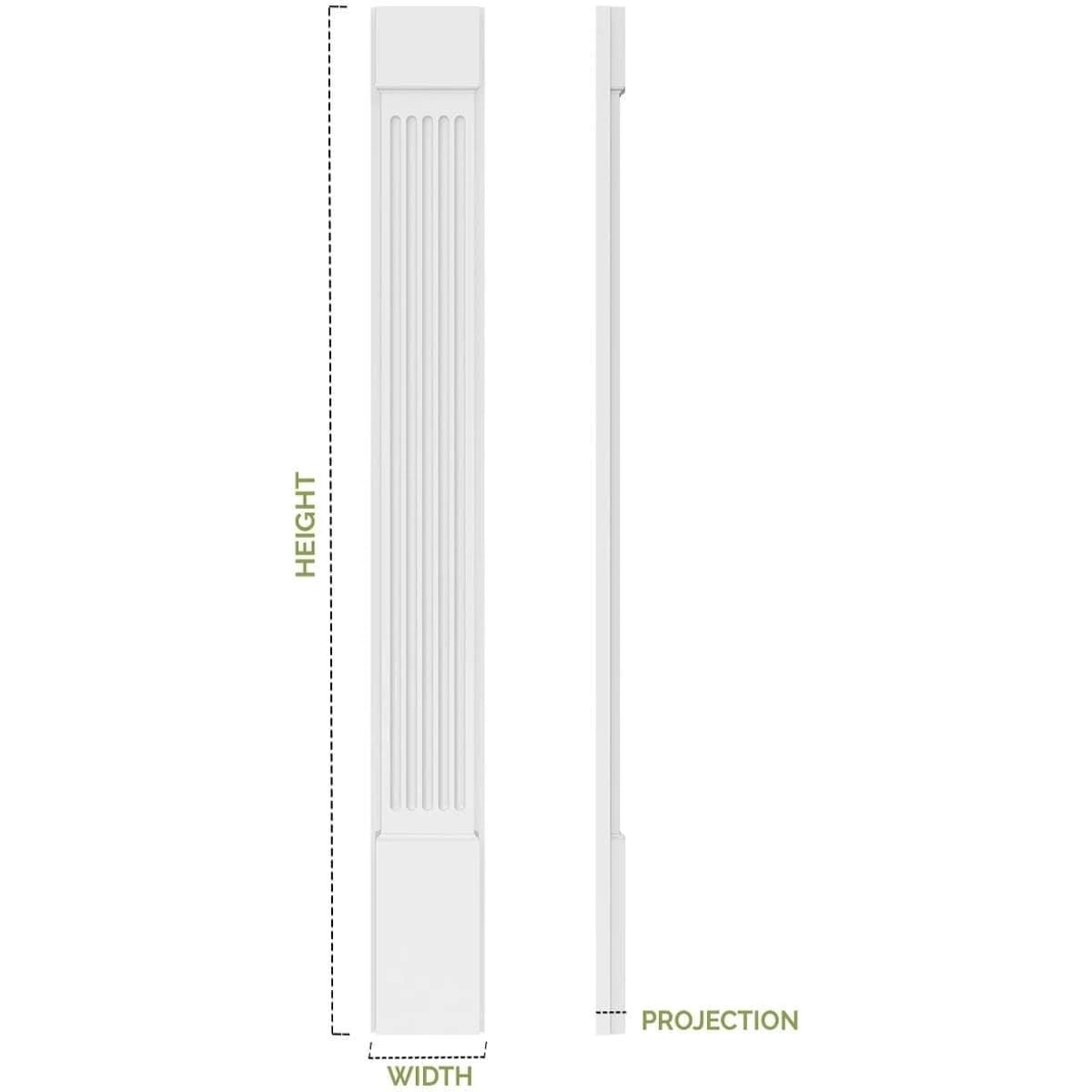 Flat Panel PVC Pilaster with Decorative Capital & Base (Pair) X572
