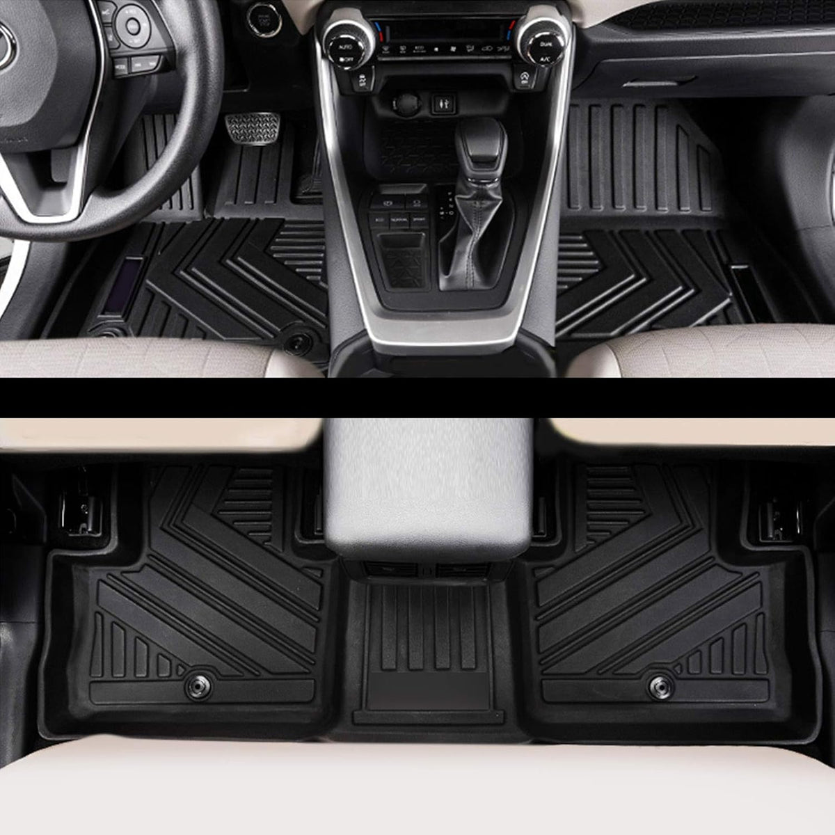 Rubber Car Floor Mats and Cargo Trunk Mats Set for Toyota Rav4 2019 2020 2021 2022 R350