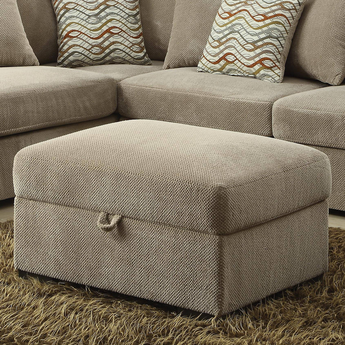 Taupe Storage Ottoman L492