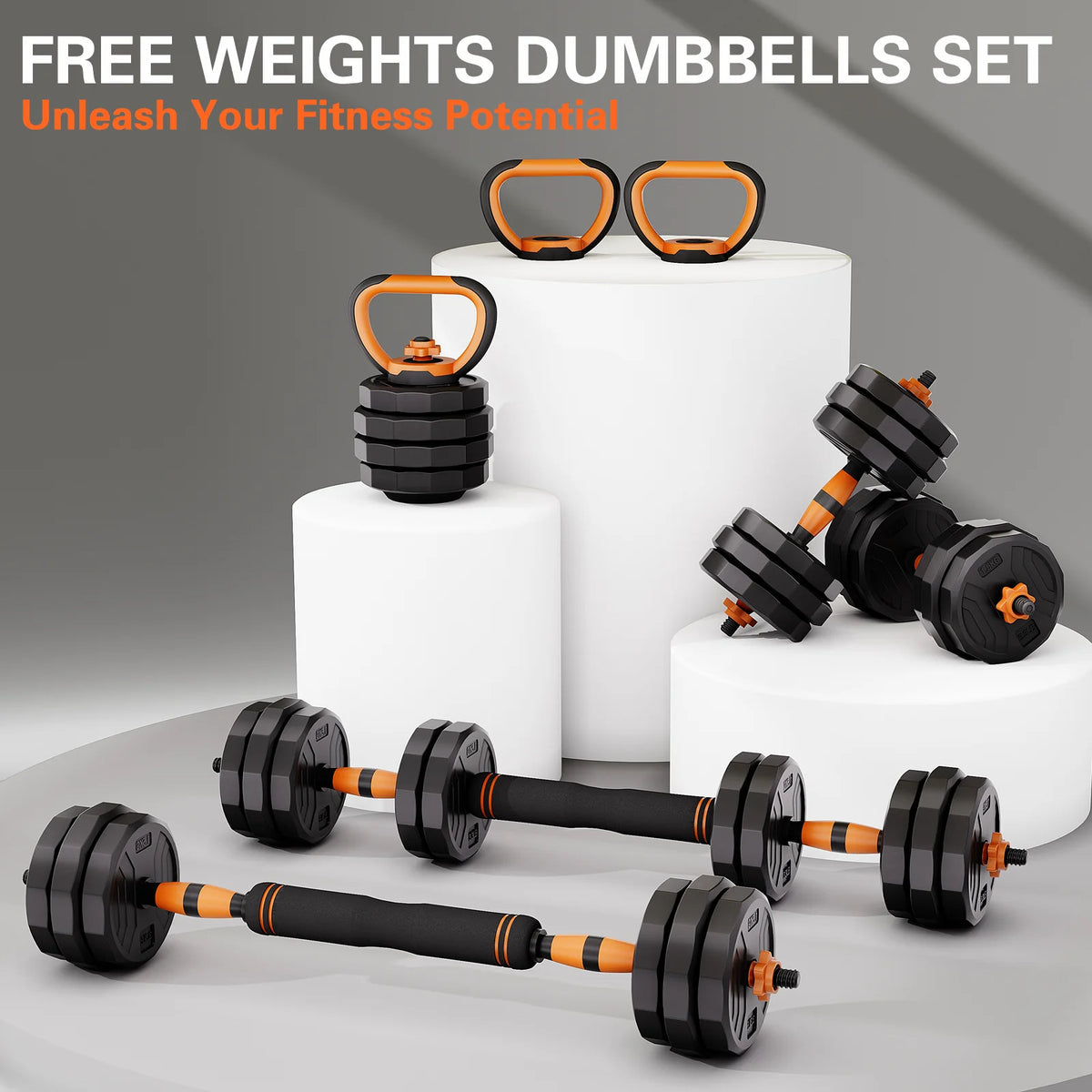 44lb 6-in-1 Adjustable Dumbbells Set with Connector N923