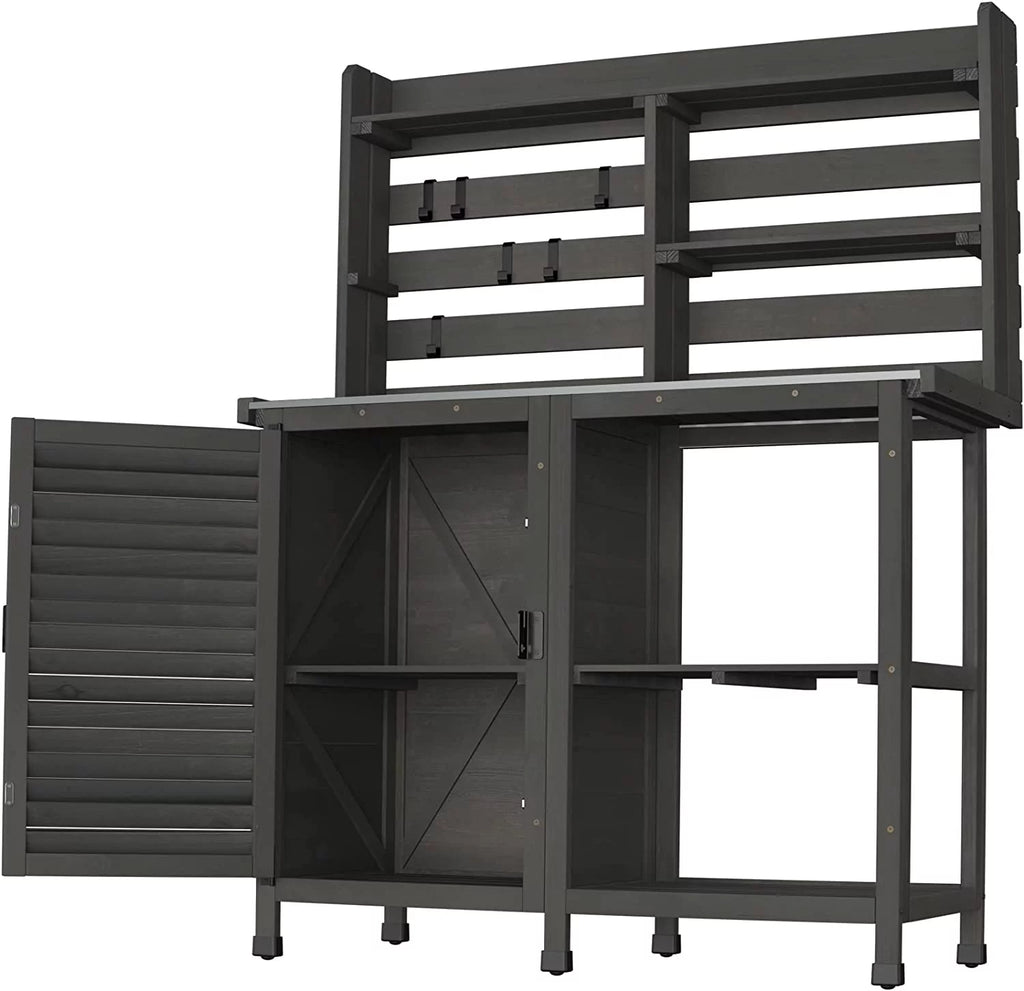 Potting Bench Table with Storage Cabinet Shelf U82589