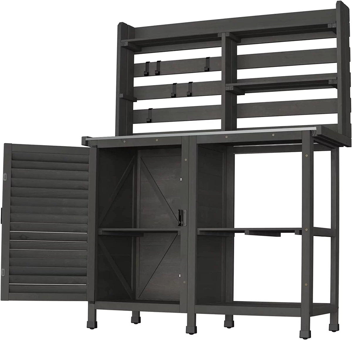 Potting Bench Table with Storage Cabinet Shelf U82589
