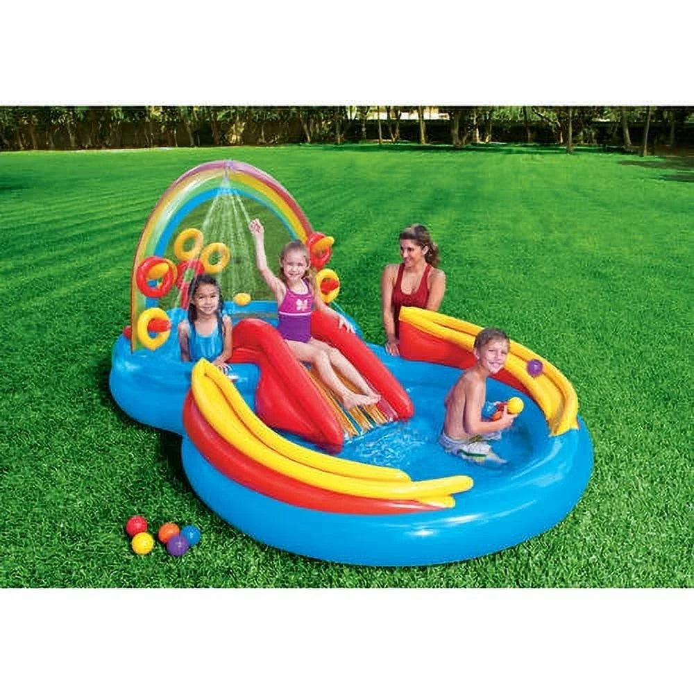 Inflatable Pool and Water Slide S758541