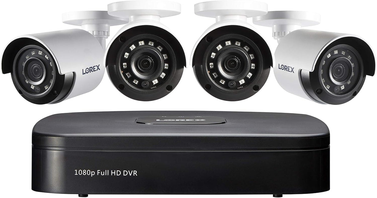4 Channel 4 Cameras 1080p HD Bullet Security Camera System with 1TB DVR E273