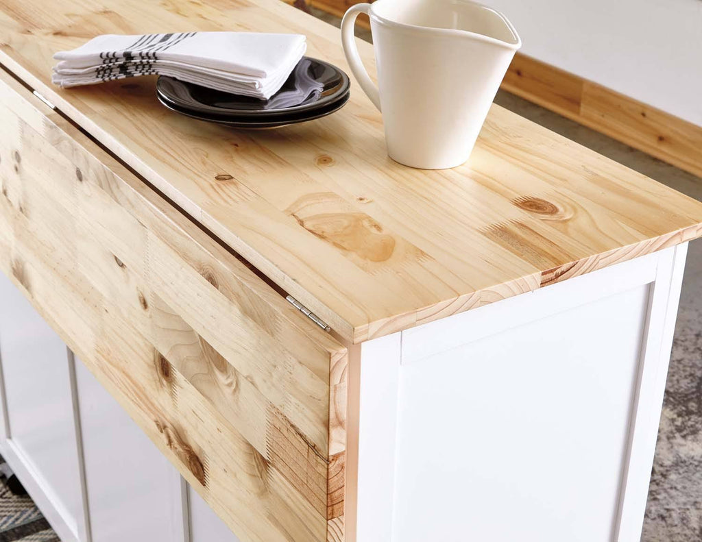 White/Light Brown Kitchen Cart B593