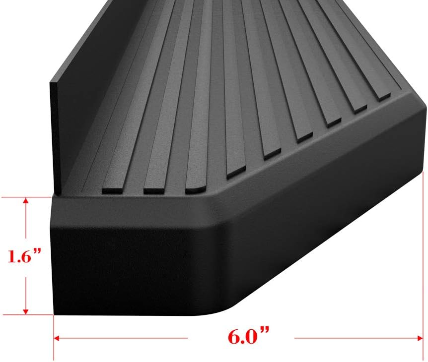 6-inch Aluminum Black Flat Style Running Boards Side Steps Q50088